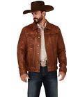 Scully Men's Leather Button-Front Trucker Jacket  - 1055-194