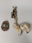 Lot 3 Vtg Womens Easter Spring Pins Brooches