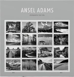 US Ansel Adams 2024 NDC Imperf Pane of 16 Avail. After 5/20/2024