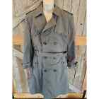 Vintage Kuppenheimer grey Double Breasted Trench Coat Raincoat Wool Liner 42 -