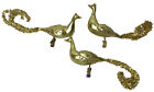 Lot of 3 Vintage Blown Glass Gold Peacock Bird Clip on Ornaments Germany