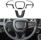 Carbon Fiber Steering Wheel Trim Cover for Dodge Challenger Charger Parts 2015+ (For: Dodge Challenger)