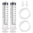 DEPEPE 2Pcs 100Ml Large Plastic Syringe with 2Pcs 47In Handy Plastic Tubing and