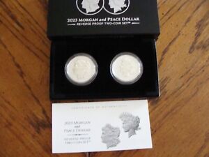 New Listing2023 Morgan & Peace Dollar Two-Coin Reverse Proof Set  23XS
