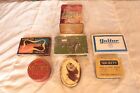 Vintage Set Of 7 Tobacco & Stamp Tins Brands Different Shapes & Sizes Tin Boxes