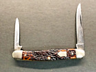 Vintage Western U.S.A. muskrat 652 2 blade Knife Delrin Handles