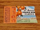 1961 Missouri Vs Navy Orange Bowl Classic College Football Ticket Stub