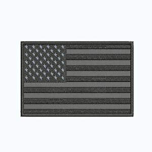 USA US American Flag Black Grey Patch Embroidered Iron-on Badge DIY Applique