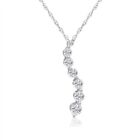 1/2ct TW Journey Diamond Pendant Necklace for Women in Solid 10K White Gold