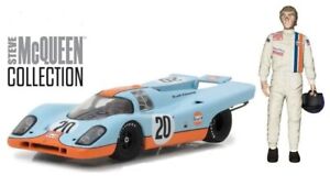 Greenlight 86435 Steve McQueen Gulf Porsche 917K 1:43 Scale with Figure