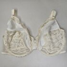 Vintage Warners Bra 38D Cream Sheer Mesh Floral Lace Sexy Lingerie NEW