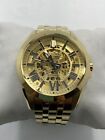 Bulova Sutton Automatic Gold Skeleton Dial Stainless Steel Men's Watch 97A162