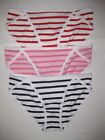 Shein 3pk striped cotton string bikini panties S M red/black/pink 80s aesthetic