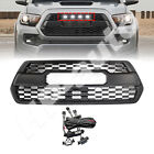 For 2016-2023 Tacoma Hood Grill Bumper Grille With Accessories+4 LED Matte Black (For: 2023 Tacoma)