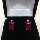 925 Sterling Silver Natural Certified Handmade 8 Ct Ruby stone Antique Earrings