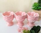 Vintage Scalloped Egg Cups Pink Lot  3-rare