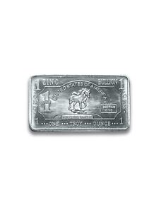 1 oz Zinc Bar - American Wild Horse CMC Mint - 1 ounce (28 g) Fine Zinc [Zn]