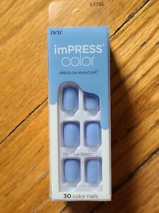 Kiss Impress Color Press-On Manicure Nail Nails #015 BABY WHY SO BLUE -
