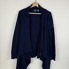 Polo Ralph Lauren Cashmere Cable Knit Cardigan Sweater Waterfall Blue Womens S