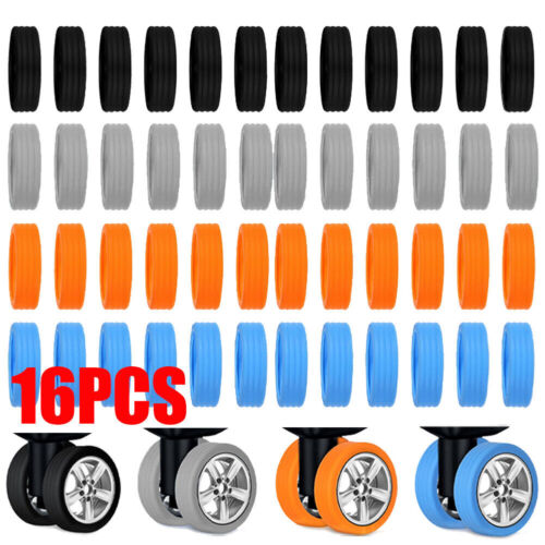 16PCS Silicone Suitcase Wheels Protection Cover Travel Luggage Accessories NEW
