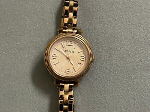 Fossil Gold Tone ES3136 Womens Watch Working