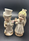 RARE Early Vintage Ceramic Bride And Groom Salt And Pepper Shakers