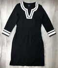 Lands End Dress Retro Vintage Style Pullover Nun Black White Womens Size 10