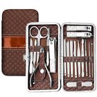 18 PCS Manicure / Pedicure Set Nail Clippers Cleaner Cuticle Grooming Kit Case