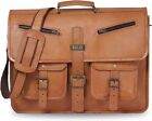 Leather Messenger Satchel Bag for Men and Women 18 inch Best Laptop Briefcase
