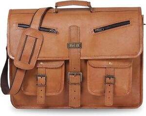 Leather Messenger Bag for Men and Women 18 Inch Best Laptop Briefcase Satchel