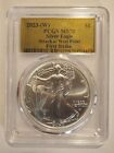 2023-W Silver Eagle PCGS MS70 First Strike West Point Mint Gold Foil Label #0035