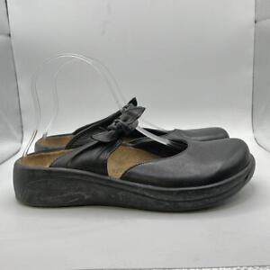 Birkenstock Tatami Slip On Clogs Sandals Black Leather Womens Size 7 38
