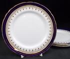 Aynsley Leighton Cobalt Scalloped Edge Group of 3 Bread and Butter Plates