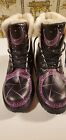 Witchy, Furry Warm Purple Moon Pentacle boots women size 9