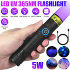 5W 365NM UV Ultra Violet LED Flashlight Blacklight Light Inspection Lamp Torch