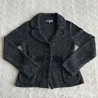 Classiques Entier Nordstrom Wool Blend Button Cardigan Womens Small Black Collar