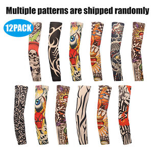 12 Pcs Tattoo Cooling Arm Sleeves Cover Unisex Sports Outdoor UV Sun Protection