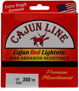Red Mono Fishing Line 300yd Cajun Red Lightning Monofilament