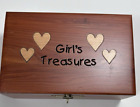 New ListingVintage Girls Treasure Chest Trinket Wooden Box