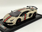 1/18 Lamborghini Aventador SVJ Novitec in Gucci Colors set on a Carbon base