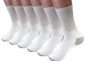 New 12 Pairs Mens White Solid Sports Crew Socks Cotton USA Long Size 10-13