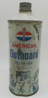 Vintage AMOCO AMERICAN OIL CO OUTBOARD Gas Station Oil Advertising Metal Can