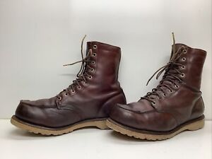 VTG MENS RED WING WORK MOC TOE BROWN BOOTS SIZE 8 EE