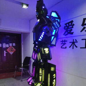 Illuminated Stilt Costume LED Robot Suit Armour Set DJ Party Show Light Clothing