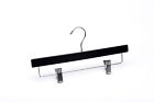 Adult Black Bottom with Clips Wooden Hanger, Box of 50