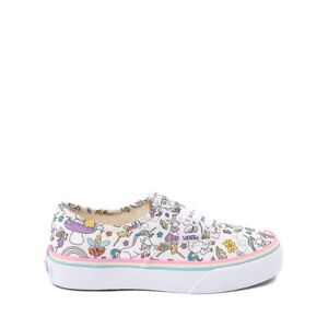 VANS Girls Authentic Skate Shoes Low Top Unicorns Fairies White Pink Size 4-6