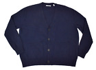 VINCE Wool-Cashmere Easy Fit V-Neck Cardigan Sweater Mens XL-XXL Navy Blue