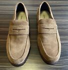 Banana Republic Brown Beige Leather Suede Penny Loafers Size 10