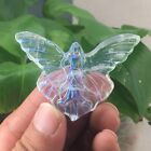 1pc electroplating fluortie Quartz hand Carved butterfly crystal Reiki healing