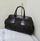 PRADA Dark Brown Handbag Nylon Leather  Doctor's Bag Satchel AUTHENTIC